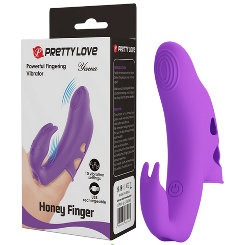 Pretty Love Yenna Rechargeable Honey Finger Vibrator Purple Finger Stimulation - Finger and Tongue Vibrators