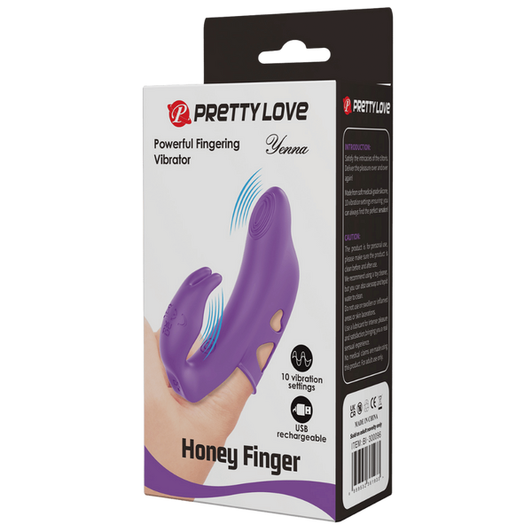 Pretty Love Yenna Rechargeable Honey Finger Vibrator Purple - - Finger and Tongue Vibrators