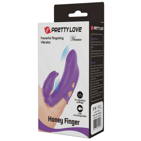 Pretty Love Yenna Rechargeable Honey Finger Vibrator Purple Finger Stimulation - Finger and Tongue Vibrators