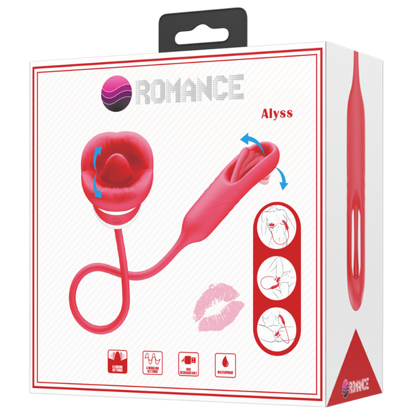 Pretty Love Alyss Hot Lips Clitoral Vibrator Red/White - - Clit Ticklers and Pulsators