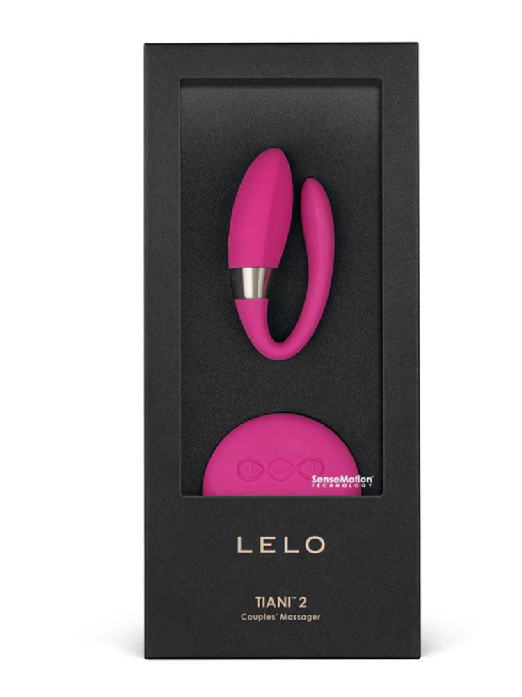 Lelo Tiani 2 Silicone Clitoral Massager Cerise SenseMotion Wearable - - Clit Ticklers and Pulsators