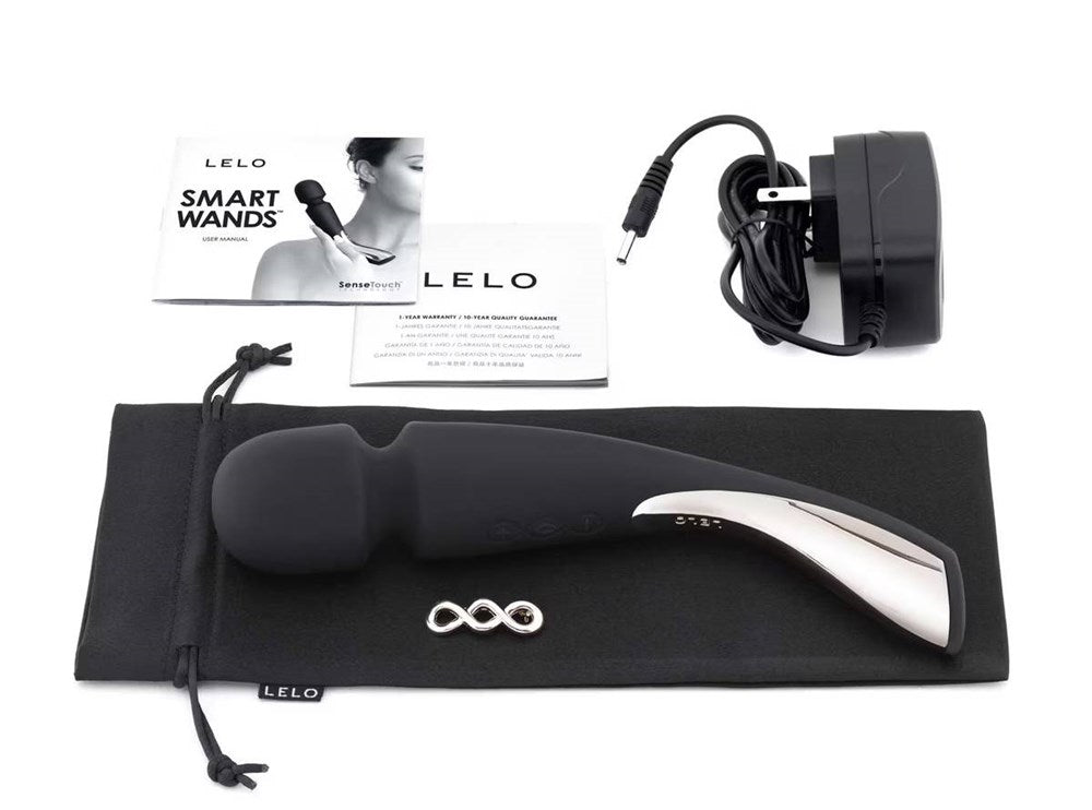 Lelo Smart Body Wand Massager Medium Black with SenseTouch Technology - - Body Wands