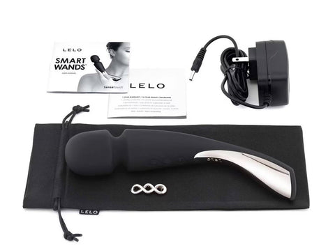 Lelo Smart Body Wand Massager Medium Black with SenseTouch Technology - Body Wands