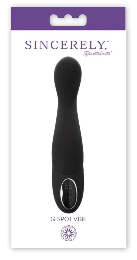 Sportsheets Sincerely Flexible G Spot Vibrator Black Curved Design - - G-Spot Vibrators