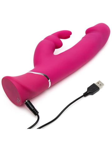 Love Honey Happy Rabbit Realistic Dual Density Rabbit Vibrator Pink - Rabbit Vibrators