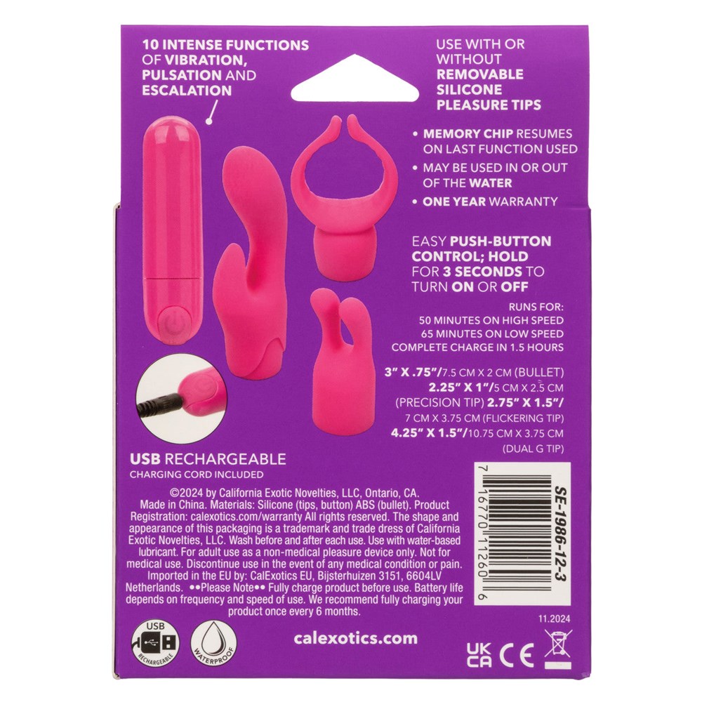 California Exotics Pleasure Sex Kits Lovers Collection Three Tip Vibrator Set - - Sex Kits