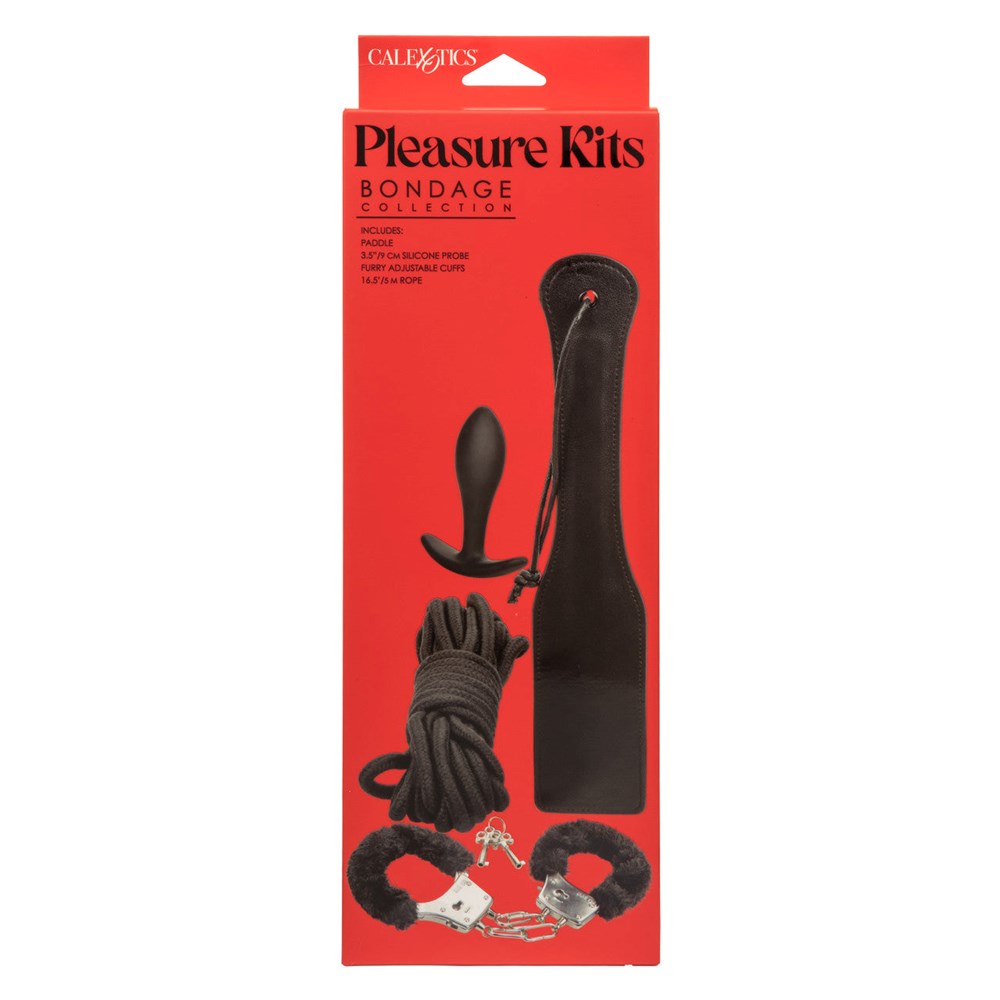 California Exotics Pleasure Kits Bondage Collection with Paddle Cuffs and Rope - Bondage Kits