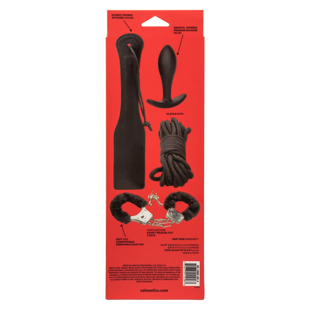 California Exotics Pleasure Kits Bondage Collection with Paddle Cuffs and Rope - Bondage Kits