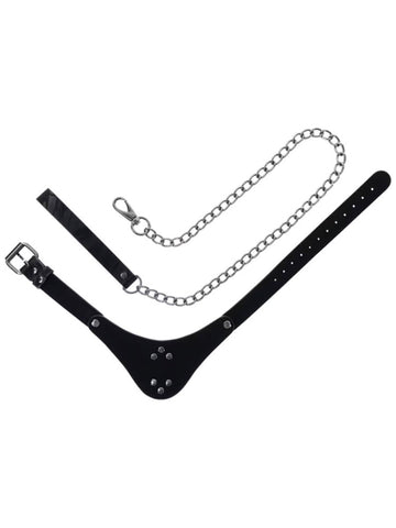 Sportsheets Velvet Noir Bondage Collar and Leash with Marbled Faux Leather - Collars and Leads