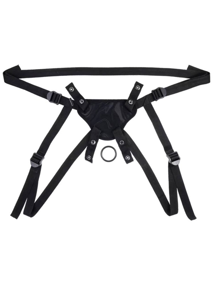 Sportsheets Velvet Noir Strap On Sex Toys 4 Way Adjustable Harness - - Strap On Sextoys