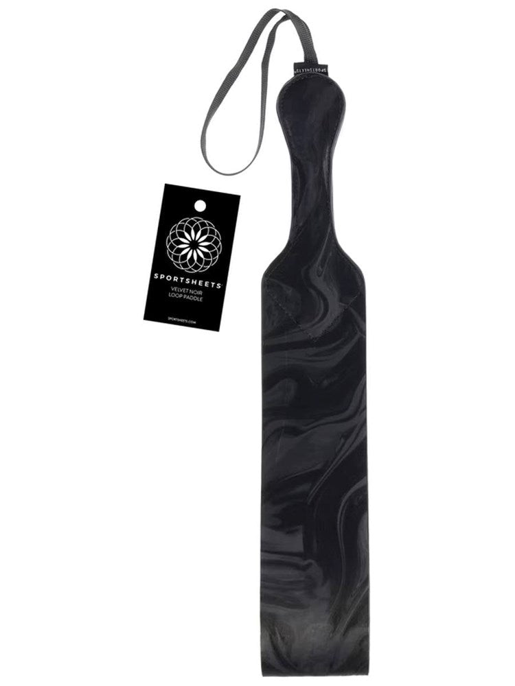 Sportsheets Velvet Noir Loop Bondage Paddle Premium Vegan Leather Impact - Paddles And Slappers
