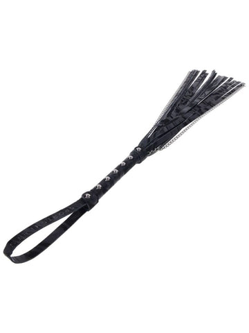 Sportsheets Velvet Noir Chain BDSM Play Flogger Dual Material Impact Play - Whips And Crops