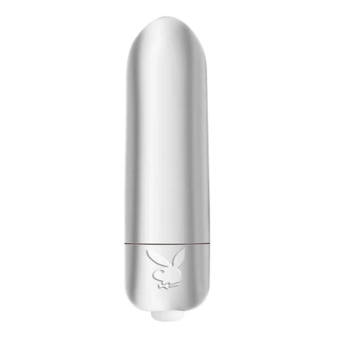 Evolved Playboy Pleasures 70th Anniversary Bullet Vibrator Silver Finish - Bullet Vibrators