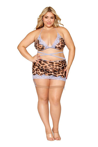 Dream Girl Lingerie Womens Bralette Garter Skirt & G String Set - Bras and Bra Sets