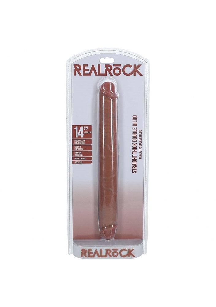 Shots Toys REALROCK Thick Double Ender Realistic Dildo Ultra Realistic Skin - - Double Ender