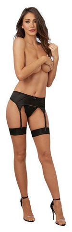 Dream Girl Lingerie Cuban Heel Thigh High Nude/Black Vintage Hosiery - Fishnet and Thigh Highs
