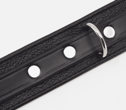 Love In Leather Flat & Grained Italian Leather Collar Premium BDSM Accessory - Collars and Leads