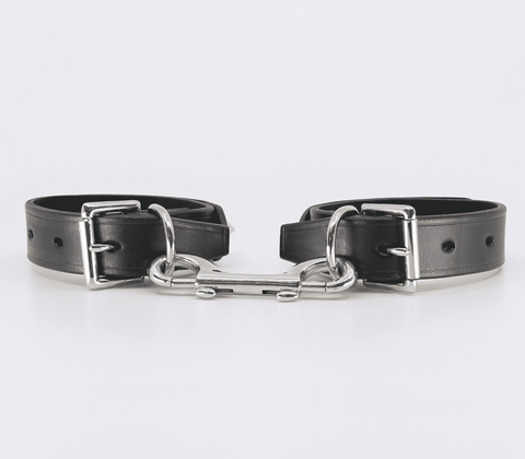 Love In Leather Spiked Leather Ankle Restraints Premium Italian Leather - Cuffs And Restraints