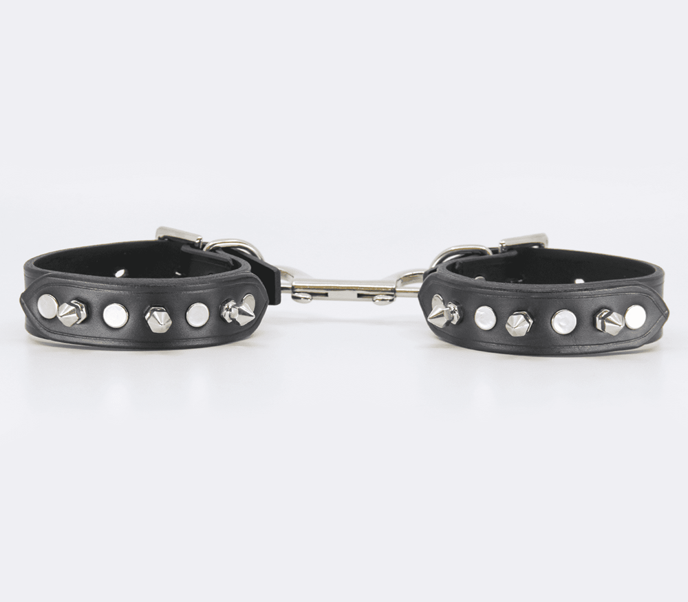 Love In Leather Spiked Leather Ankle Restraints Premium Italian Leather - Default Title - Cuffs And Restraints