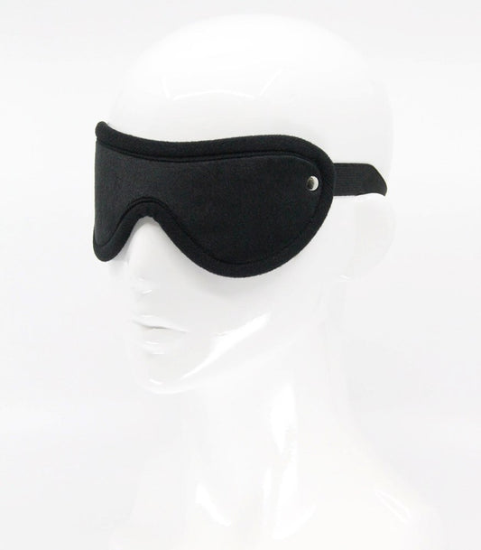 Love In Leather Soft Faux Fur BDSM Play Blindfold - Black - Masks And Blindfolds