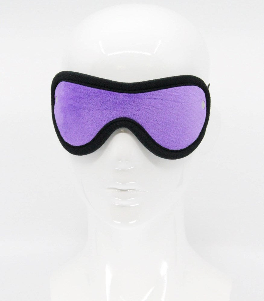 Love In Leather Soft Faux Fur BDSM Play Blindfold - Purple - Masks And Blindfolds