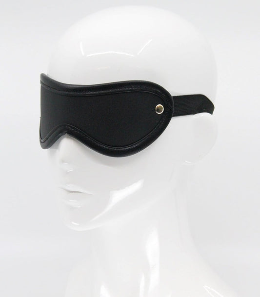 Love In Leather Blindfold with Coloured Hardware - Gold - Masks And Blindfolds