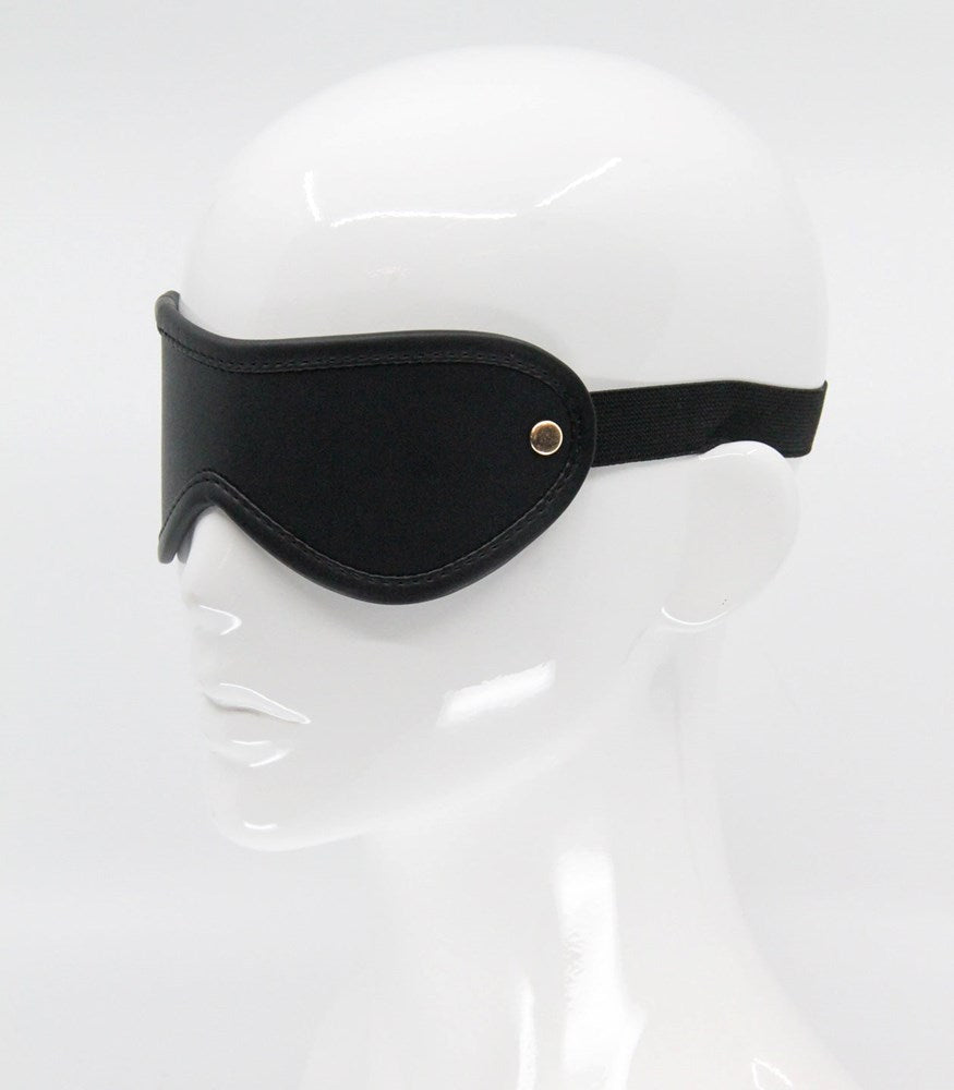 Love In Leather Blindfold with Coloured Hardware - Rose Gold - Masks And Blindfolds