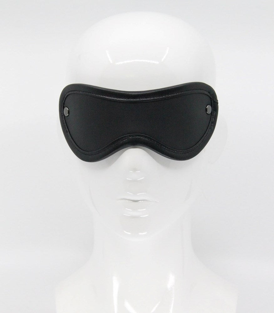Love In Leather Blindfold with Coloured Hardware - Pewter - Masks And Blindfolds