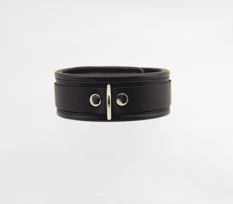 Love In Leather Fetish Collar with Coloured Hardware Lockable BDSM Collar - Collars and Leads