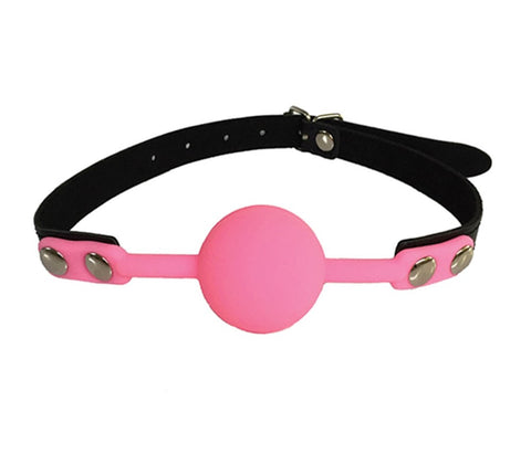 Love In Leather Fetish Play Gag with Silicone Ball BDSM Restraint - Bondage Gags and Bits