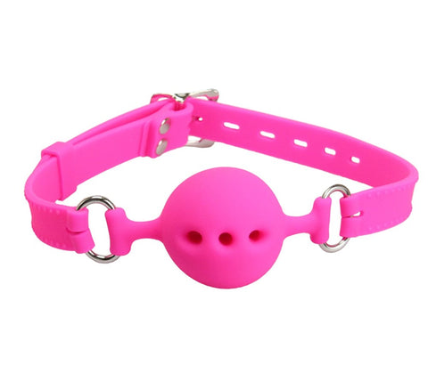 Love In Leather Silicone Gag with Breathable Ball Lockable BDSM Restraint - Bondage Gags and Bits