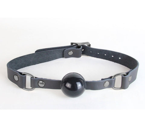 Love In Leather BDSM Gag With Coloured Hardware Premium Leather Ball Gag - Bondage Gags and Bits