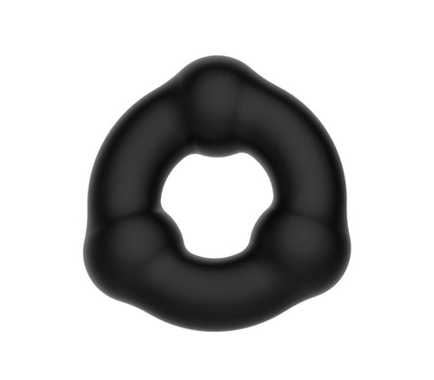 Love In Leather Beaded Silicone Stretchy Cock Ring with Bold Texture - Stretchy Cock Rings