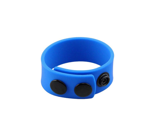 Love In Leather Adjustable Mens Silicone Cock Band with Triple Stud System - Stretchy Cock Rings