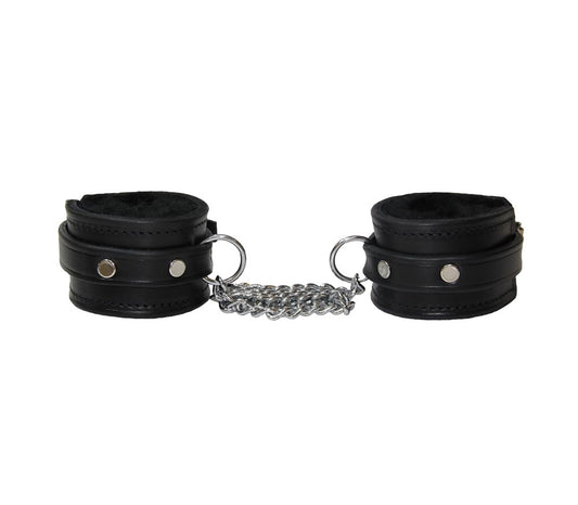 Love In Leather Sheepskin Lined Leather Wrist Cuffs - Default Title - Cuffs And Restraints