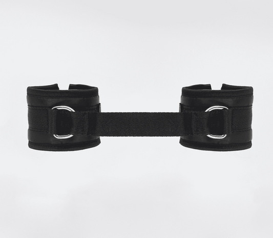 Love In Leather Bright and Soft Satin Wrist Cuffs - Black - Cuffs And Restraints
