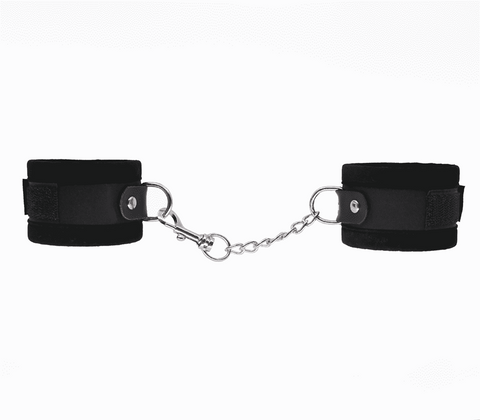Love In Leather Lightly Padded Velveteen Hand Cuffs Premium Restraint - Cuffs And Restraints