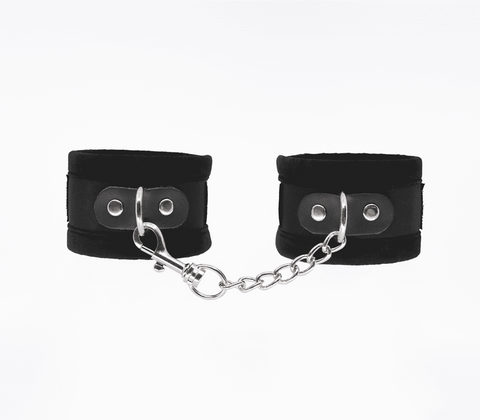 Love In Leather Lightly Padded Velveteen Hand Cuffs Premium Restraint - Cuffs And Restraints