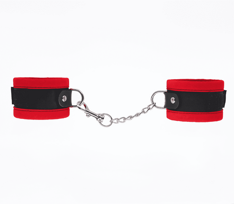 Love In Leather Lightly Padded Velveteen Hand Cuffs Premium Restraint - Cuffs And Restraints