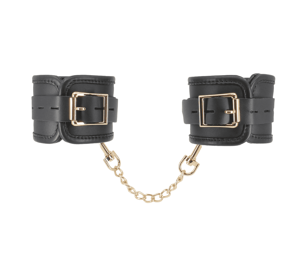 Love In Leather BDSM Hand Cuffs With Coloured Hardware - - Cuffs And Restraints