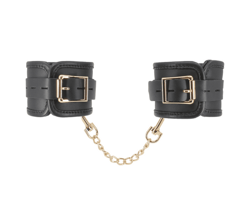 Love In Leather BDSM Hand Cuffs With Coloured Hardware Premium Restraints - Cuffs And Restraints