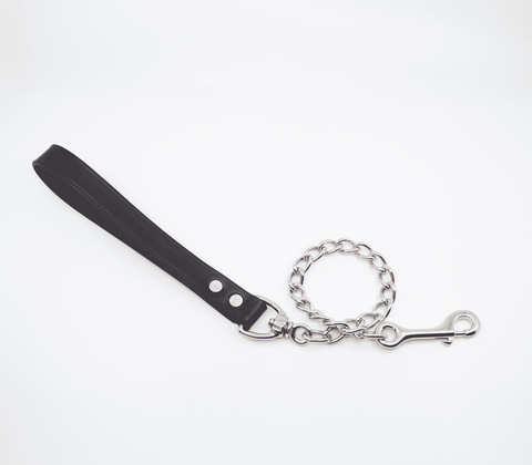 Love In Leather Fetish Play Leather & Chain Lead Premium BDSM Control - Collars and Leads