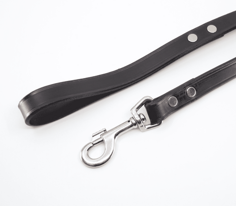 Love In Leather Classic Long Leather Bondage Lead Premium Italian Leather - Collars and Leads