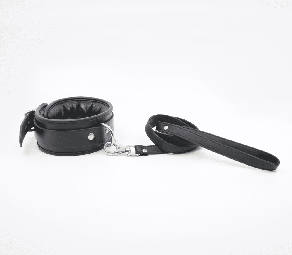 Love In Leather Long Faux Leather Bondage Lead - - Collars and Leads