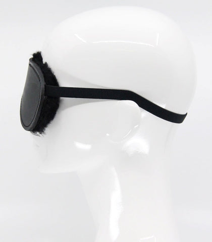 Love In Leather Sheepskin Lined Bondage Blindfold Premium Leather Design - Masks And Blindfolds