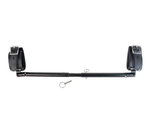 Love In Leather Adjustable Spreader Bar with Cuffs Heavy Duty Metal Design - Spreaders and Hangers