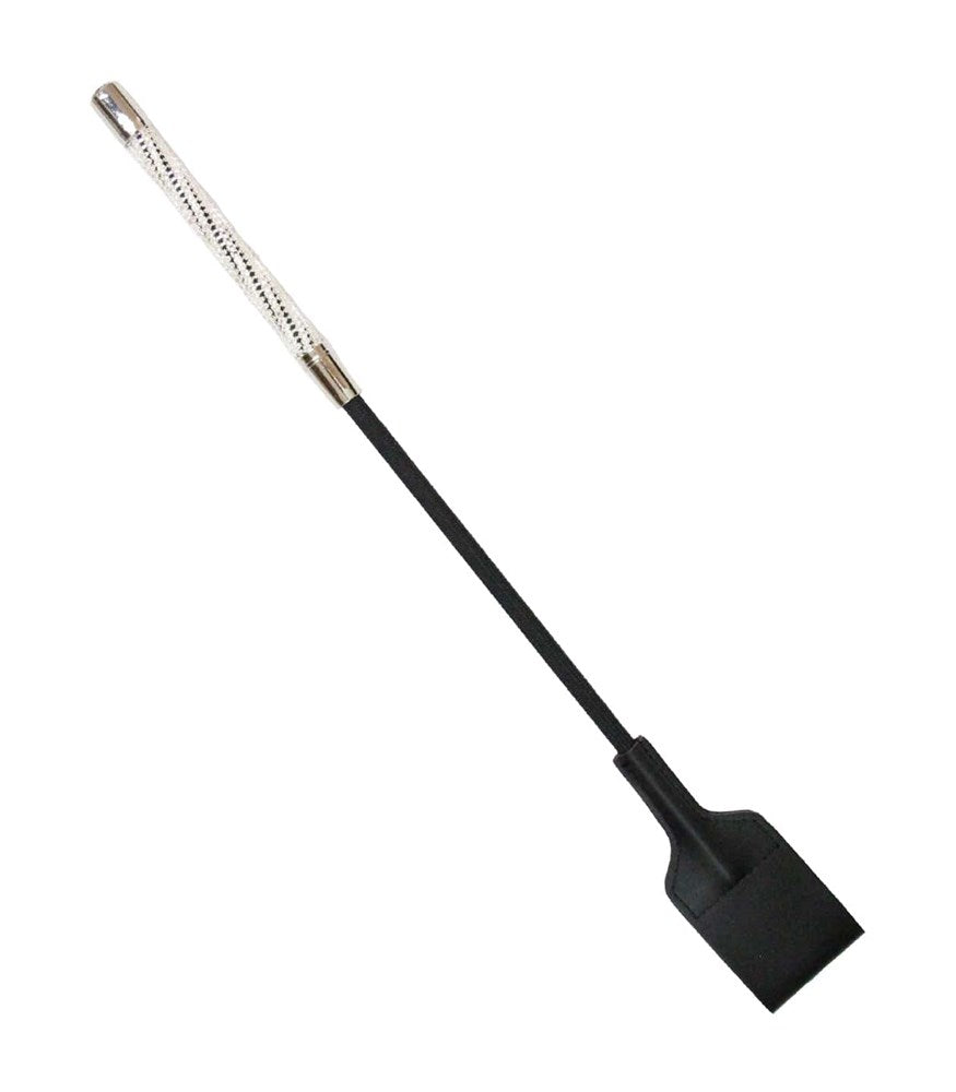 Love In Leather Short Diamante Bondage Riding Crop with Sparkling Handle - Default Title - Whips And Crops