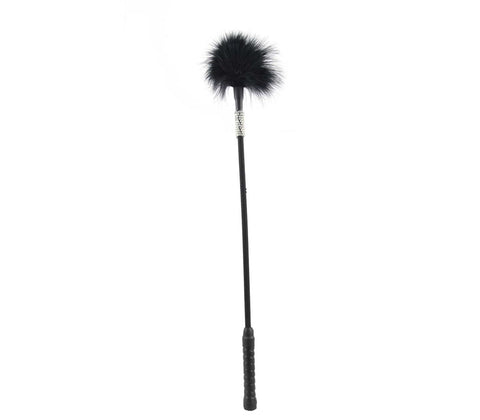 Love In Leather Black Diamante Feather Tickler with Sparkling Handle - Ticklers