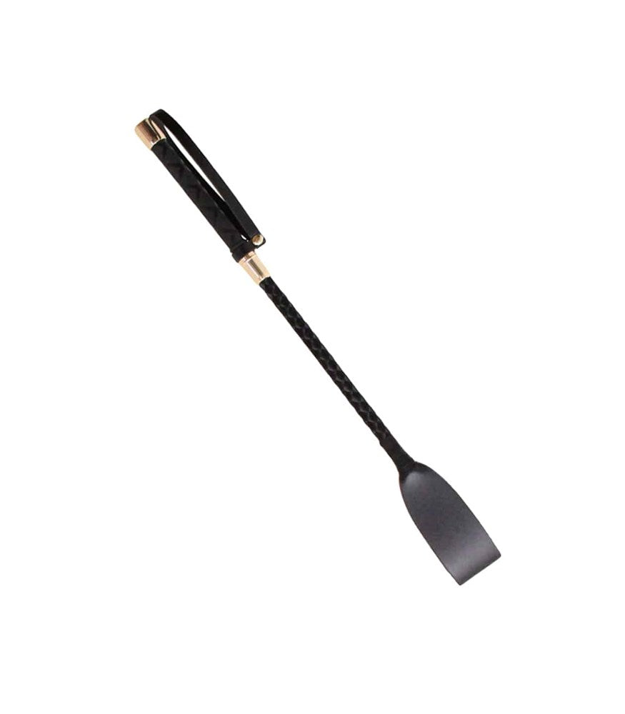 Love In Leather Short Braided Bondage Satin Crop Intimate Impact Play - Gold - Whips And Crops