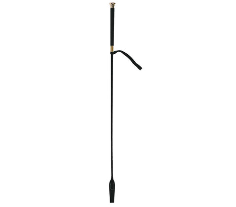Love In Leather Riding Crop with Coloured Metal Ferrule and Padded Handle - Whips And Crops